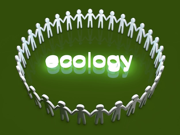 Ecologia. Un gruppo di persone icona in piedi in cerchio.