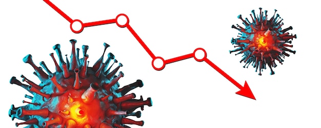 Economia mondiale e concetto di virus corona. L'impatto del coronavirus in borsa.