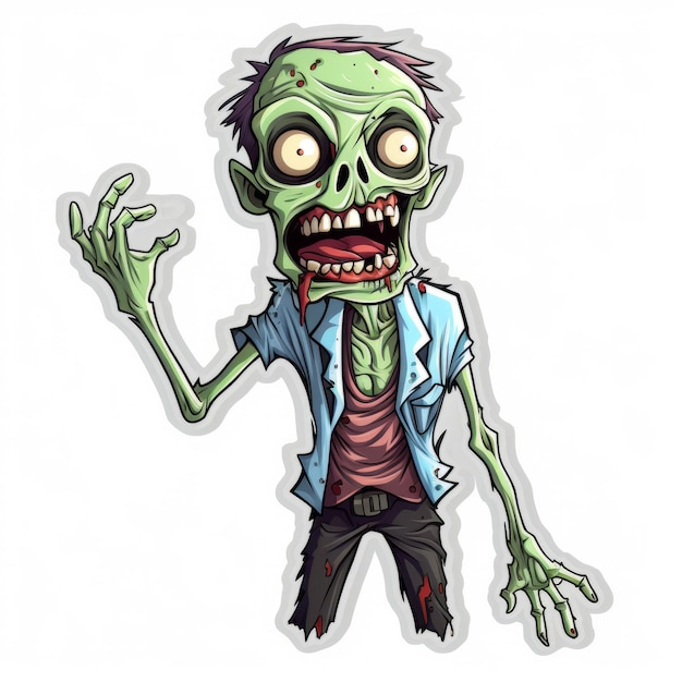 Edgy Zombie Sticker Design caricaturistico unico per gli appassionati di Grandparentcore