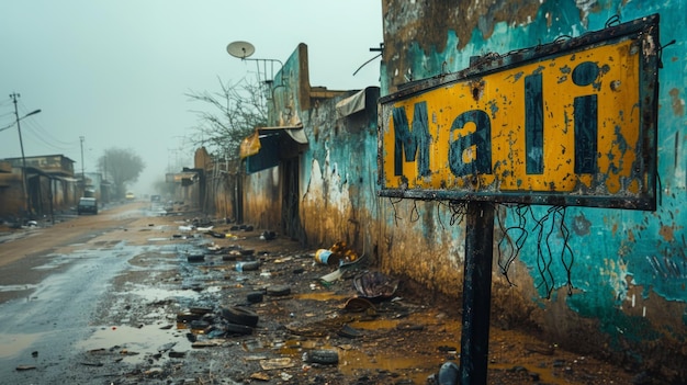 Edifici abbandonati nella città di Bamako in Mali