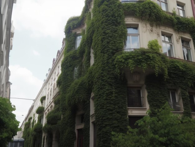edifici con vegetazione sulle pareti
