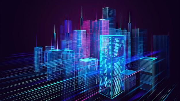 Edifici digitali astratti di realtà virtuale