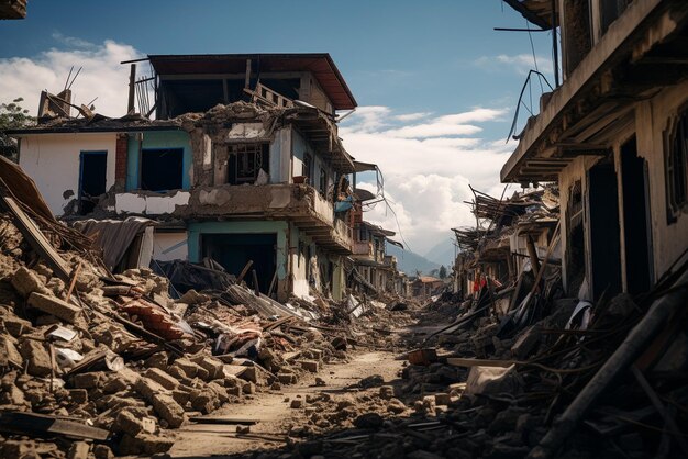 Edifici distrutti dopo il terremoto