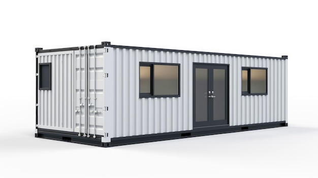 Edifici per uffici mobili o uffici per container per cantieri edili Container per spedizioni Cabine portatili per case e uffici Illustrazione AI generativa