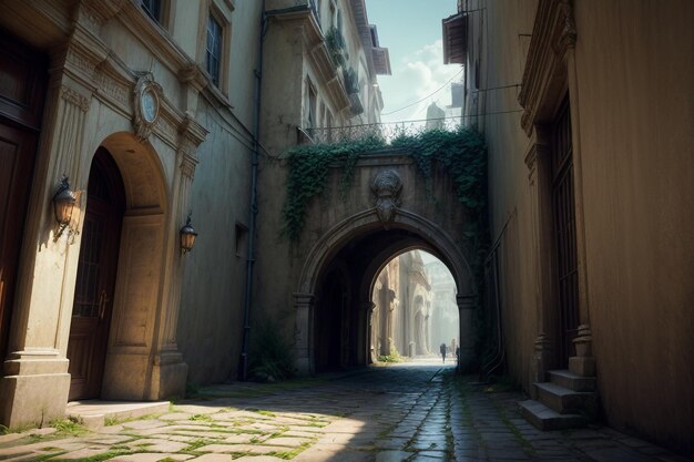 Edificio alto antico castello europeo stile palazzo aristocratico carta da parati illustrazione di sfondo