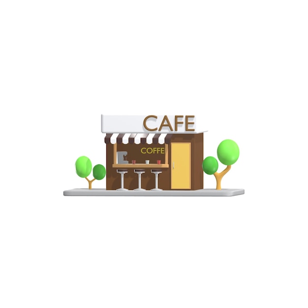 Edificio del caffè 3D
