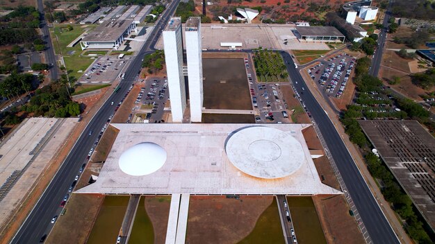 Edificio del Congresso Nazionale nel centro di Brasilia, Brasile