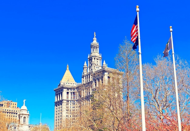 Edificio municipale di Manhattan a Lower Manhattan a New York, Stati Uniti. È il più grande edificio governativo del mondo.