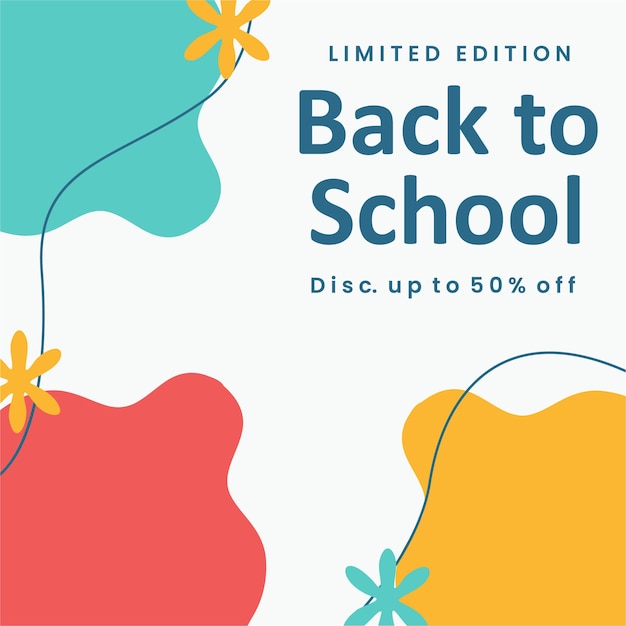 Edizione limitata di Back to School Post template Poster per social media Illustrazione di design vettoriale