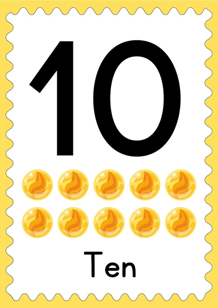 Photo educational card numbers 10