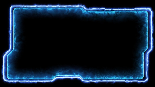 Effetto di cornice di gioco al neon forma quadrata luminosa con sfondo nero a loop