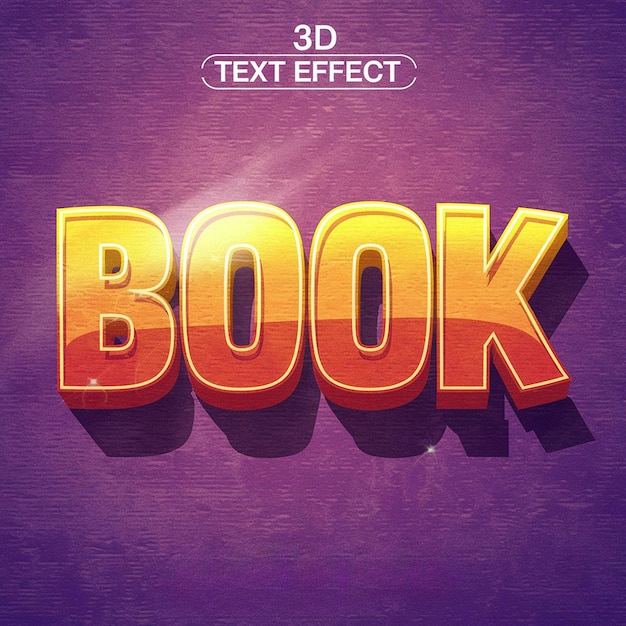 Effetto di testo di libro 3D vibrante con stile di cartone animato giocoso