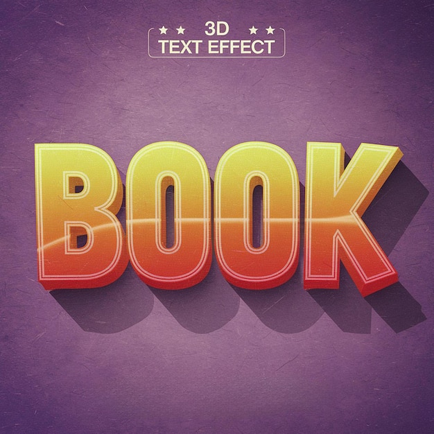 Effetto di testo di libro 3D vibrante con stile di cartone animato giocoso
