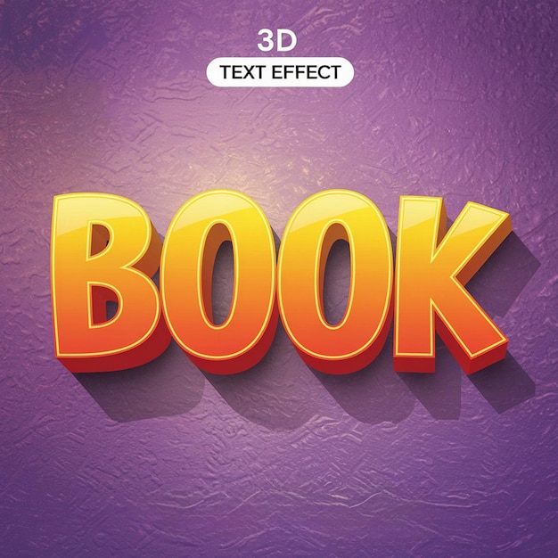 Effetto di testo di libro 3D vibrante con stile di cartone animato giocoso