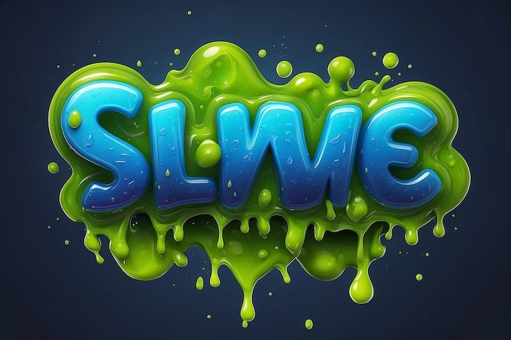 Foto effetto di testo slime psd