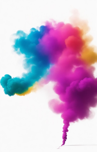 effetto fumo colorato isolato su uno sfondo bianco