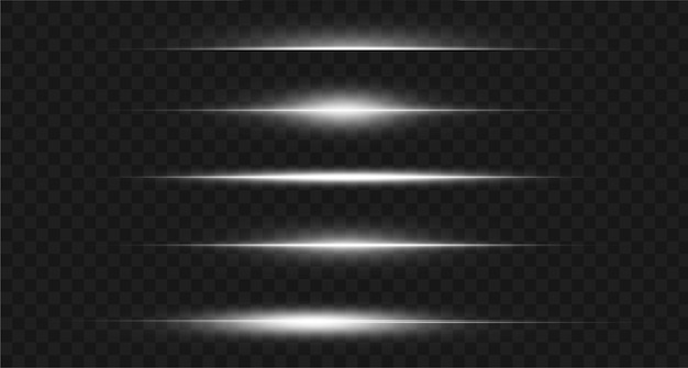 Effetto luce linea bianca linee di neon dorate brillanti il bagliore dorato di polvere e bagliore flash di luce