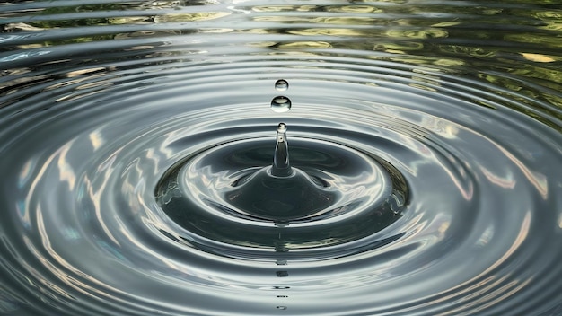 Effetto ondulazione creato da una goccia d'acqua