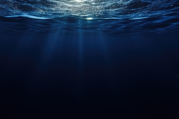 Effetto sottomarino Foto sovrapposizioni profondità dell'oceano Tessitura del mare filtro dell'acqua blu IA generativa