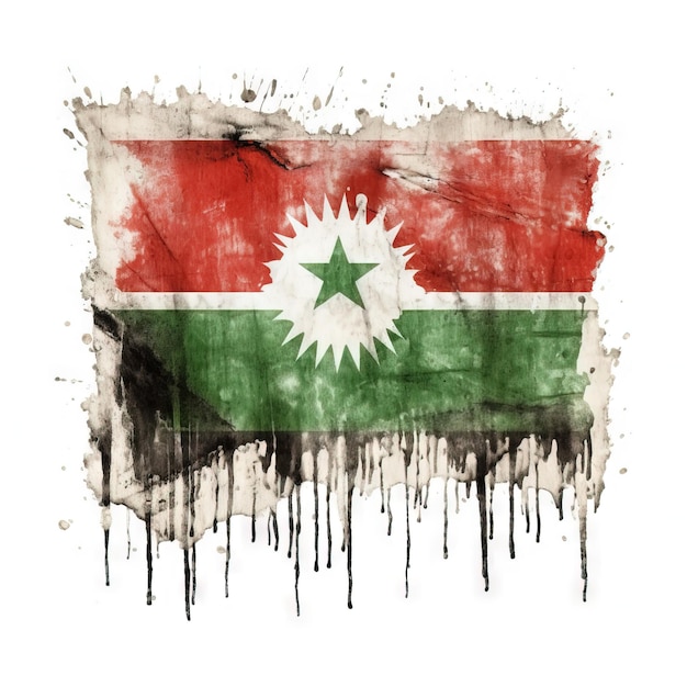 Effetto splash della bandiera del Tagikistan Immagine ai acquerello della bandiera del Tagikistan su sfondo bianco