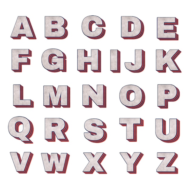 Effetto stratificato set di tipografia png