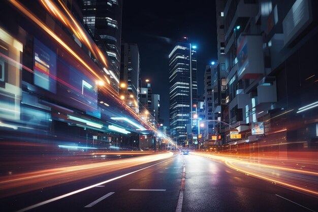 effetto velocità di movimento con la notte della città