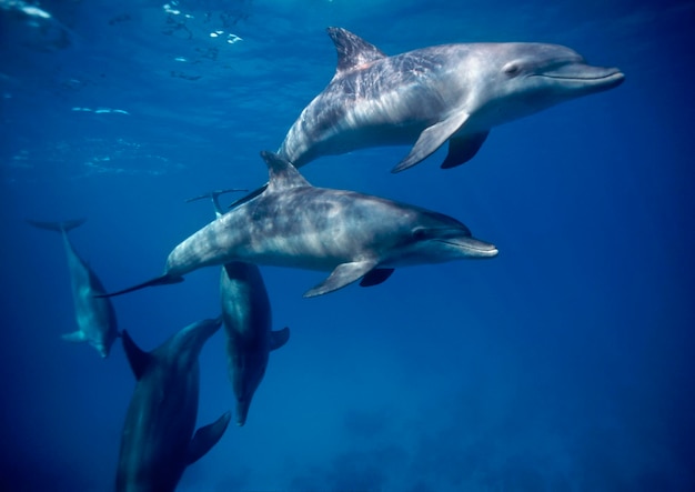 EGITTO HURGHADA Mar Rosso delfini selvatici in mare aperto