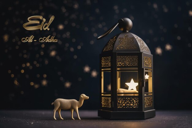 Eid Al Adha Banner Design Sfondo arabo islamico per il festival della comunità musulmana Festa musulmana Ramadan Raya Hari EidalAdha e Mawlid Generative AI