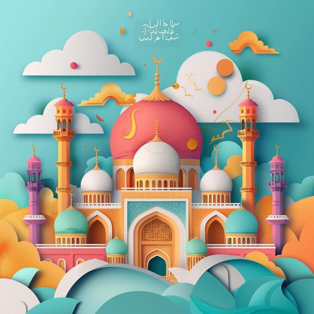 Eid Al Adha Banner Design Vector Illustration Islamico e arabo Sfondio per la comunità musulmana Fe