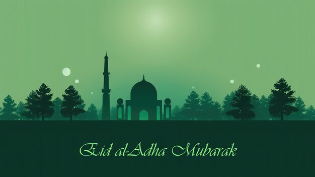 Eid Al Adha Saluti poster sfondo verde