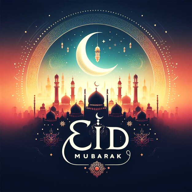 Eid mubarak festa islamica social media post Eid Mubarak illustrazione di celebrazione Eid Muborak