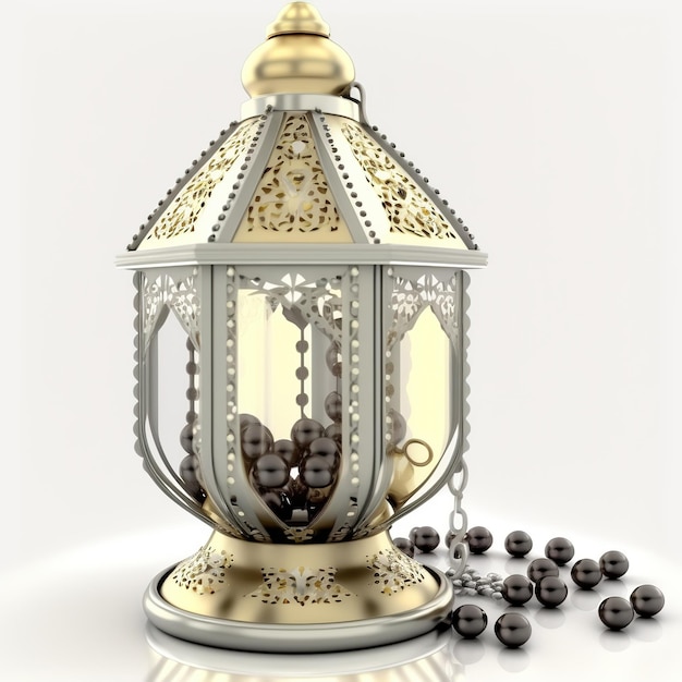 Eid mubarak Happy Mawlid al Nabi Display islamico podio Ramadan lanterna con rosario islamico
