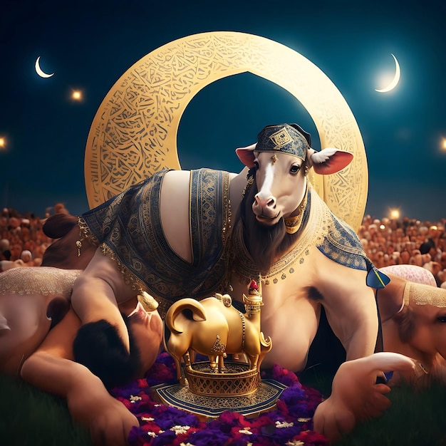 Eid Mubarak Sheep backround ai generato