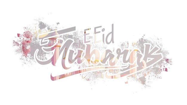 Eid Mubarak tipografia 8 semplice lowpoly carino 3D di Eid al Adha Mubarak sfondo