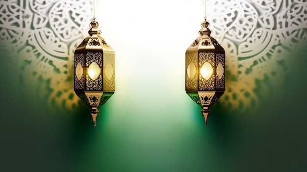 eid ul fitr eid al adha e lanterne ramadan mubarak con sfondo islamico