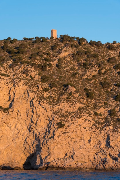 El Aguiló vecchia torre è una torre difensiva, Villajoyosa, Alicante, Spagna