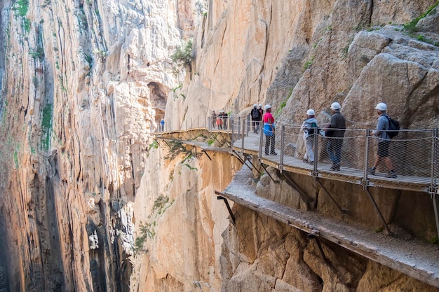 "El Caminito del Rey" King's Little Path Il sentiero più pericoloso del mondo ha riaperto nel maggio 2015 Ardales Malaga Spagna