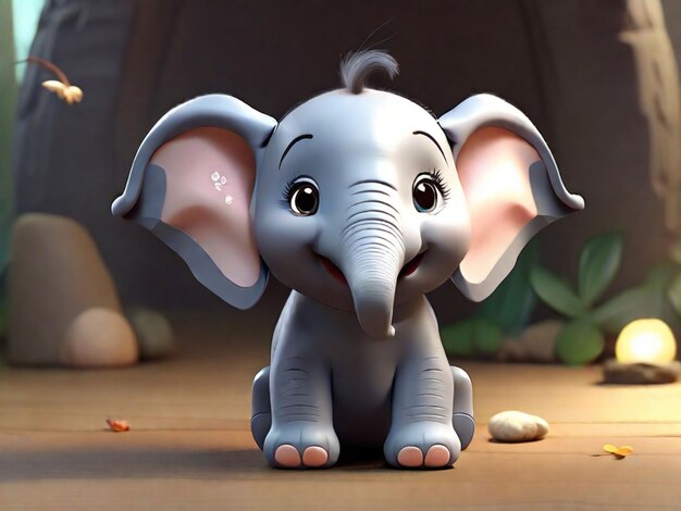 Elefante cartoon 3d carino