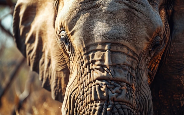 elefante che mostra la intricata consistenza della sua pelle