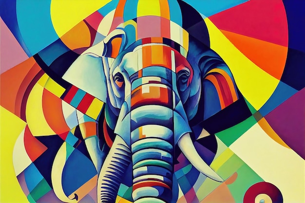 Elefante colore astratto art