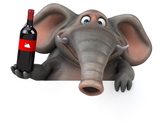 Elefante divertente - illustrazione 3D