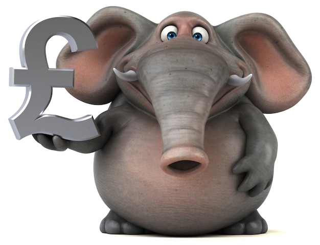 Elefante divertente - Illustrazione 3D