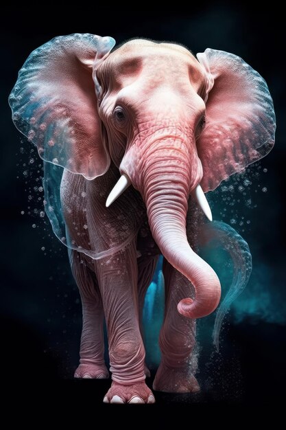 Elefante fatto di meduse Bella immagine dell'illustrazione Generative AI