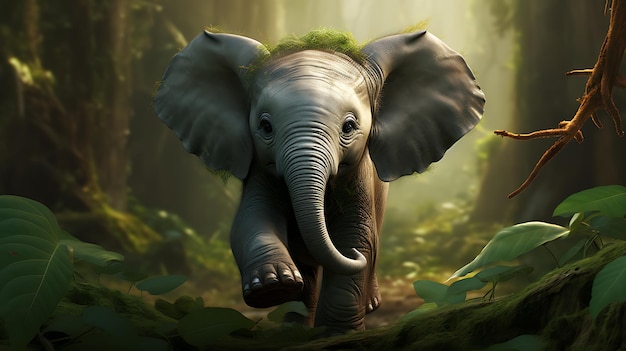 Elefante nella foresta generativa ai