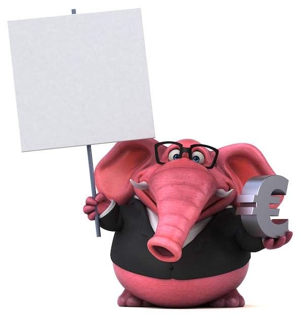 Elefante rosa - Illustrazione 3D