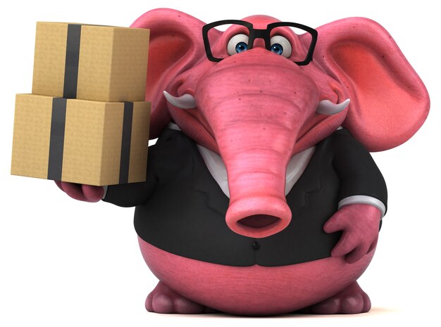 Elefante rosa - Illustrazione 3D