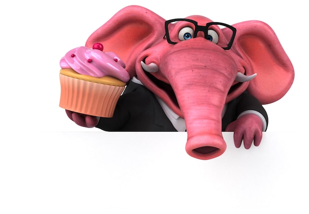 Elefante rosa - illustrazione 3D