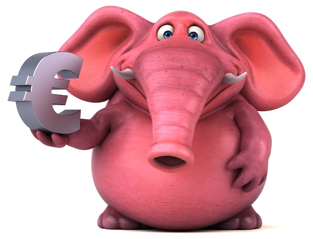 Elefante rosa - illustrazione 3D