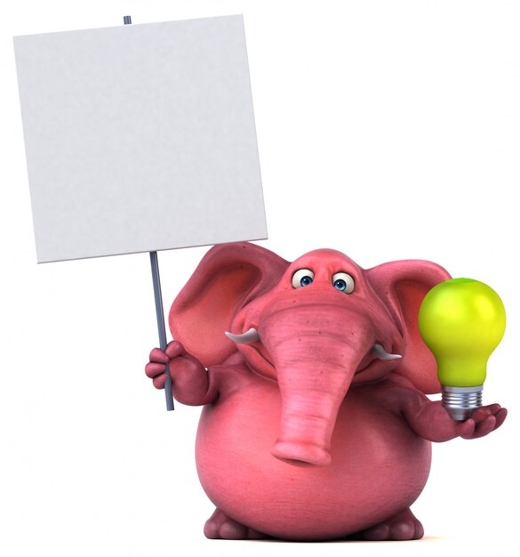 Elefante rosa - illustrazione 3D