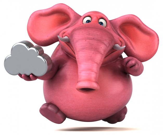 Elefante rosa - illustrazione 3D